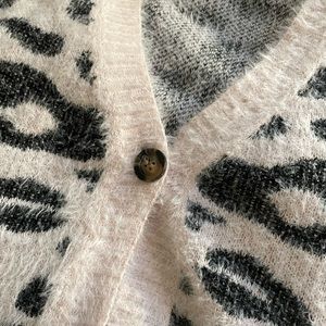 Light pink cheetah print bottom up cardigan